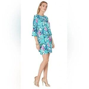 Lilly Pulitzer 'Ophelia' 3/4 Sleeve Dress in Maldives Green Hype It Up Size XXS